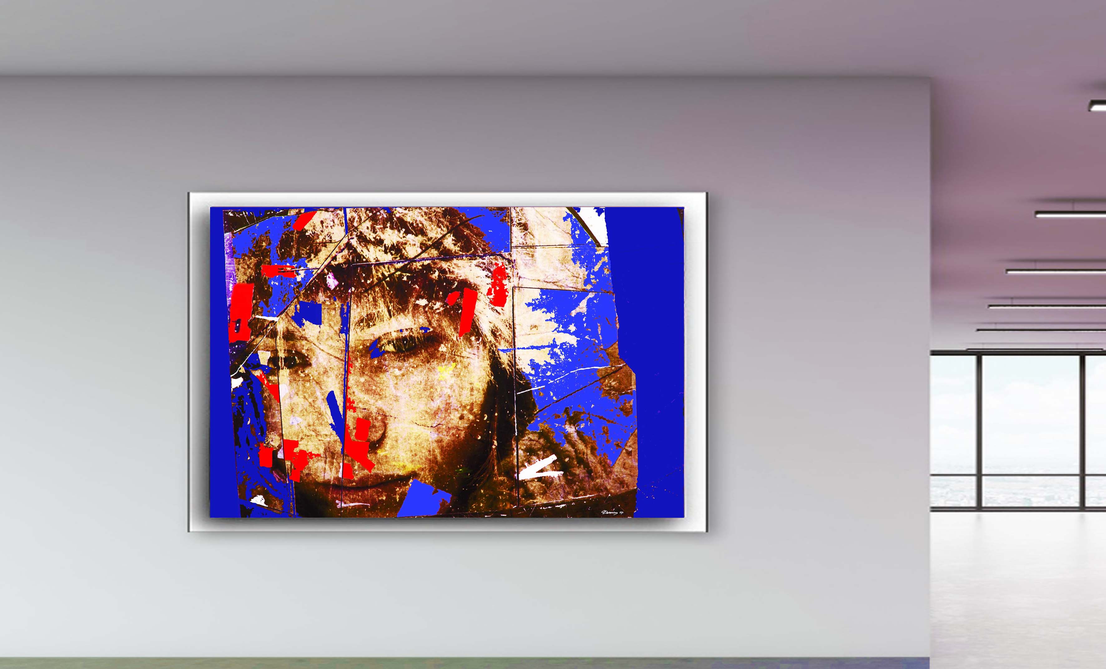 christian damerius,abstrakte malerei,blaue gemälde kunstdrucke,farbe,kopf portrait,figürliche darstellung malerei,menschen,figuren,kunstdrucke,Gemälde,christian damerius moderne figürliche malerei