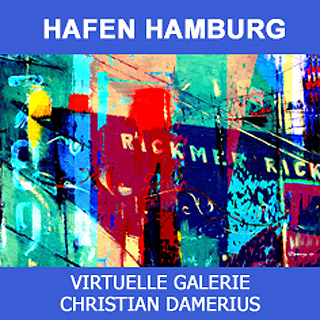 CHRISTIAN DAMERIUS,GEMLDE,KUNSTDRUCKE,POSTER,HAFEN HAMBURG,MODERNE KUNST