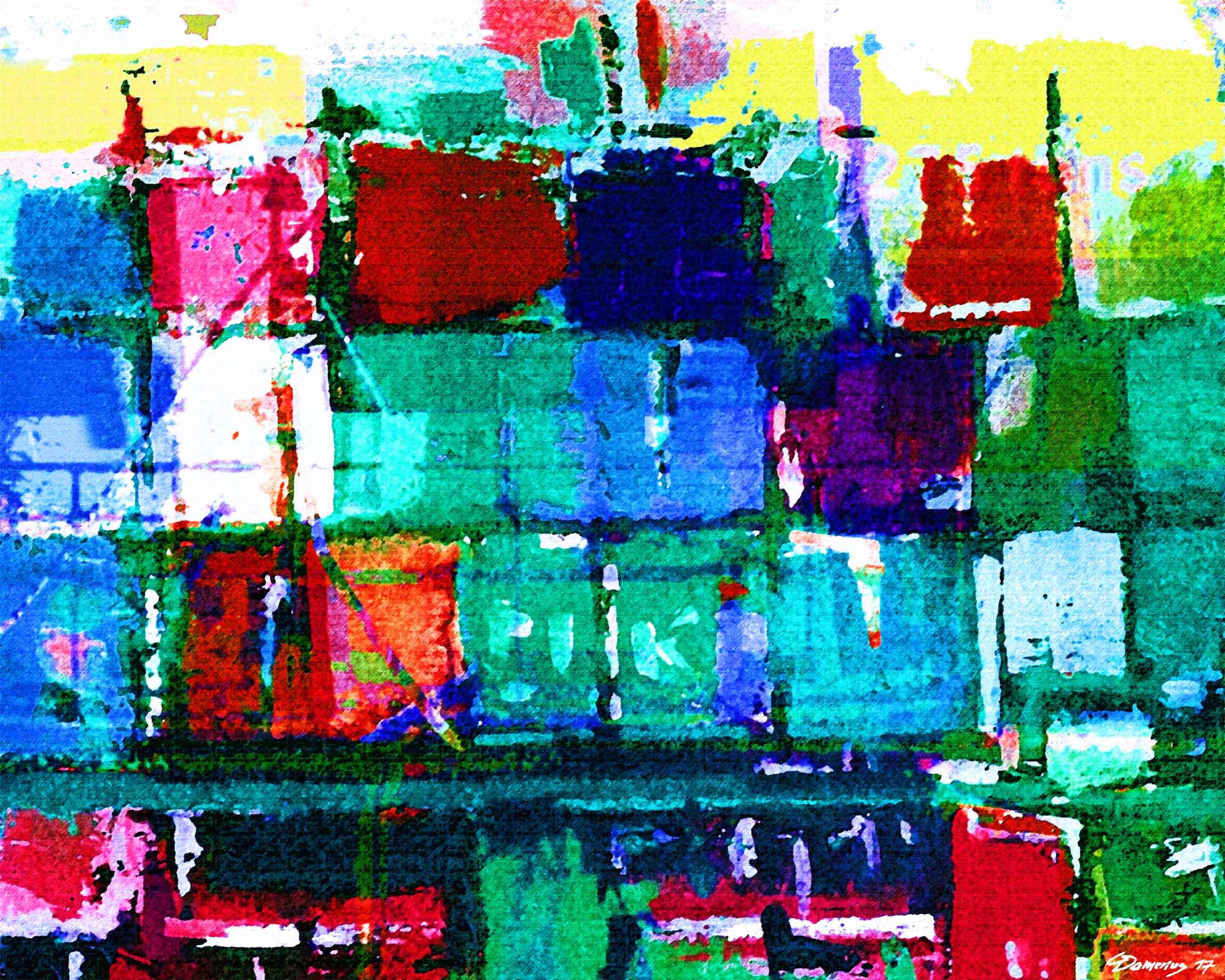 damerius,HAMBURG IM CONTAINERHAFEN 3,kunstdrucke hamburger hafen,kunstdrucke hamburg motive,hafenbilder hamburg,kunstdrucke für büroräume,moderne hamburger auftragsmaler,bekannte hamburger maler,